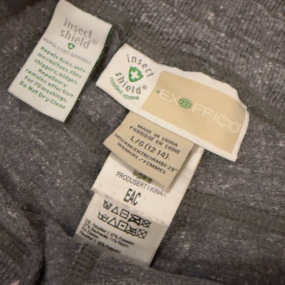 Insect Shield Exofficio Hiking Running Outdoor Gray Marled Joggers Size Large - Picture 2 of 5